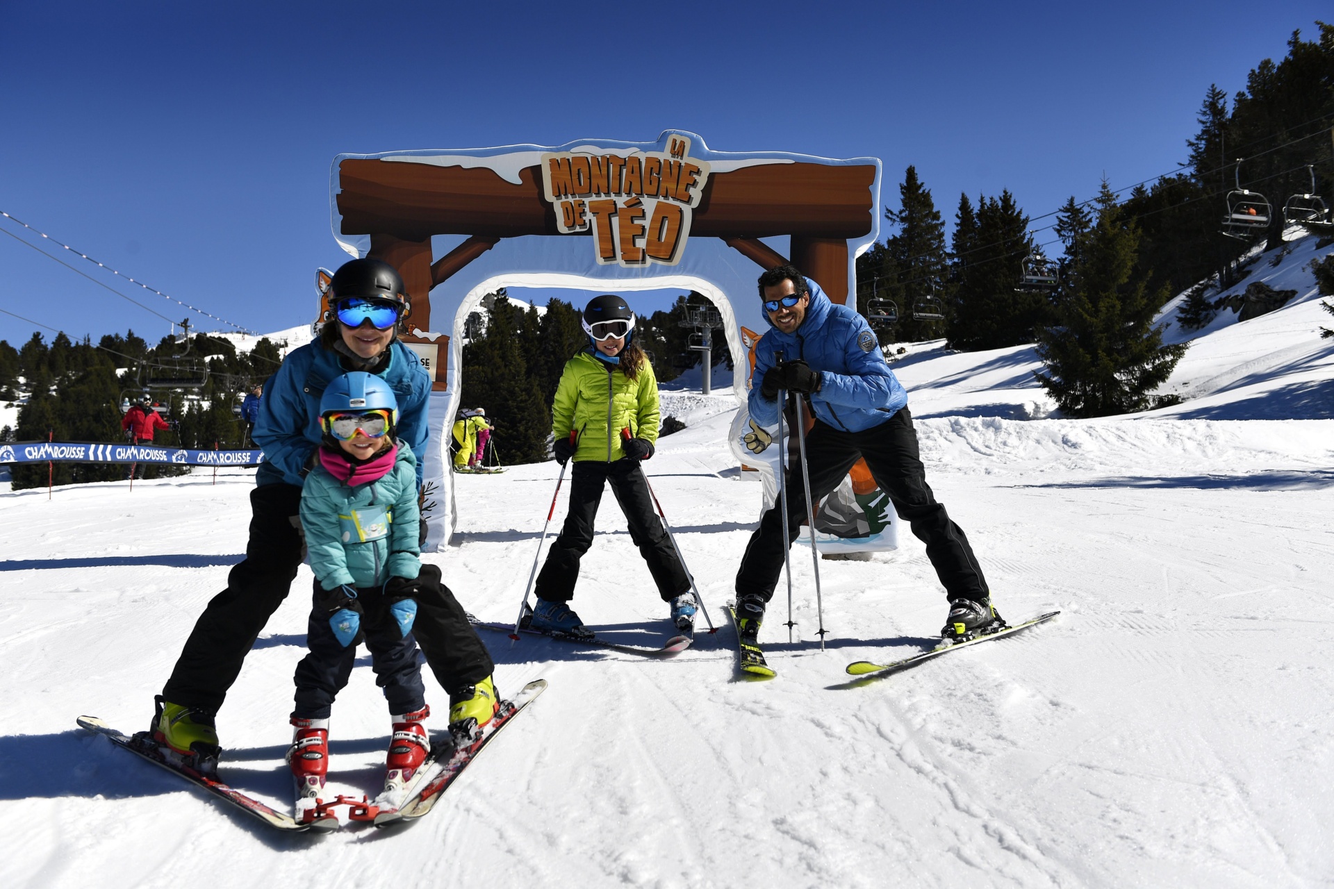 skiles met de familie
