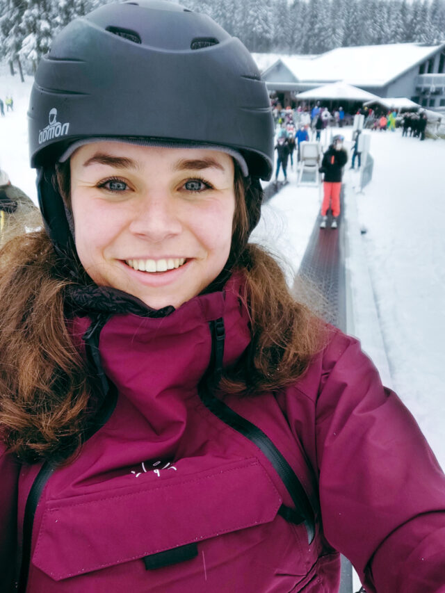 selfie van het snowboarden