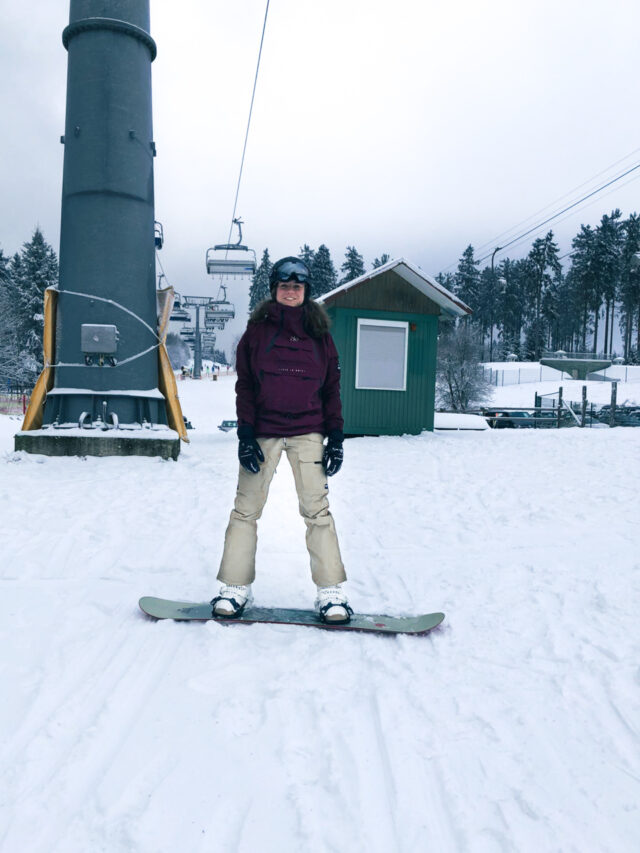 op het snowboard