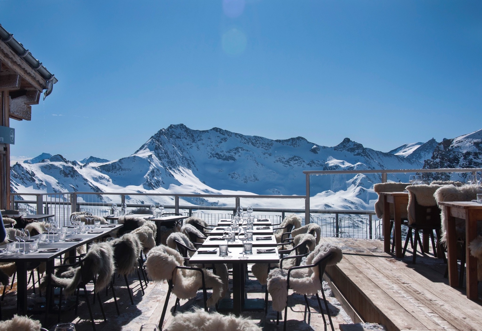 Terras met uitzicht in Tignes